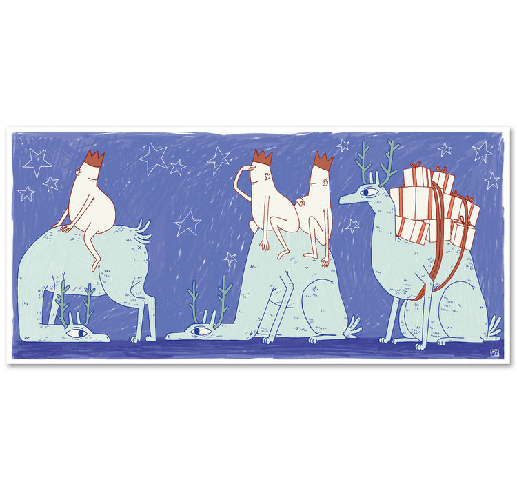 Amélie Cochet - Postkarte "Drei Königliche"