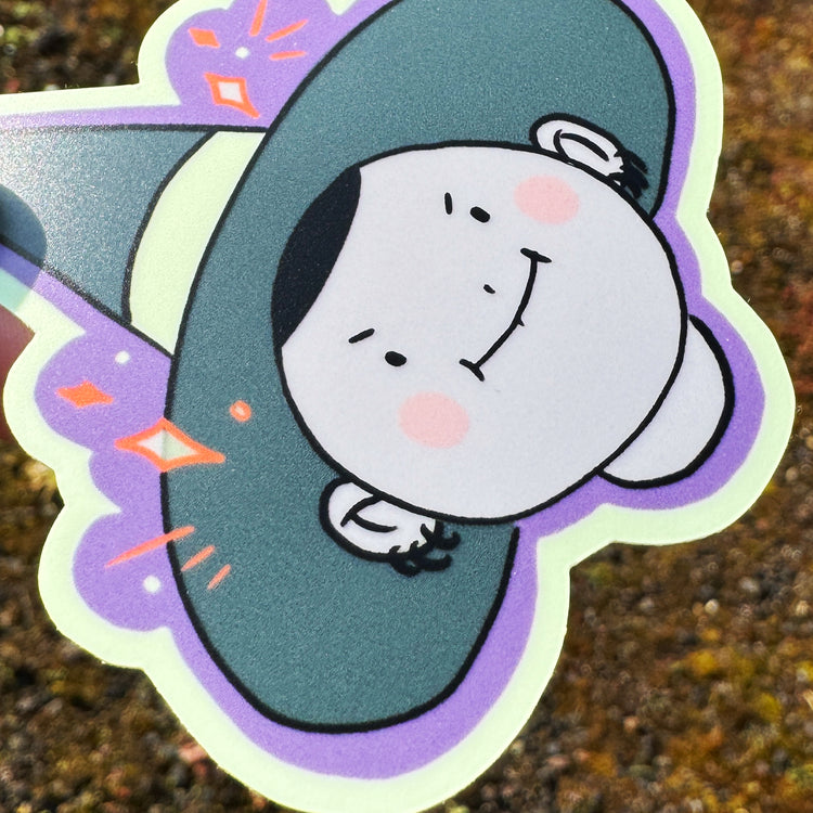 Samira Belorf - Sticker „Nachtleuchtende Glünggi-Hexe“