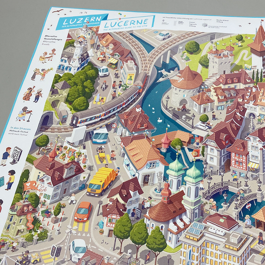 Micha Rindisbacher - Plakat "Luzern – Der Alternative Stadtführer"