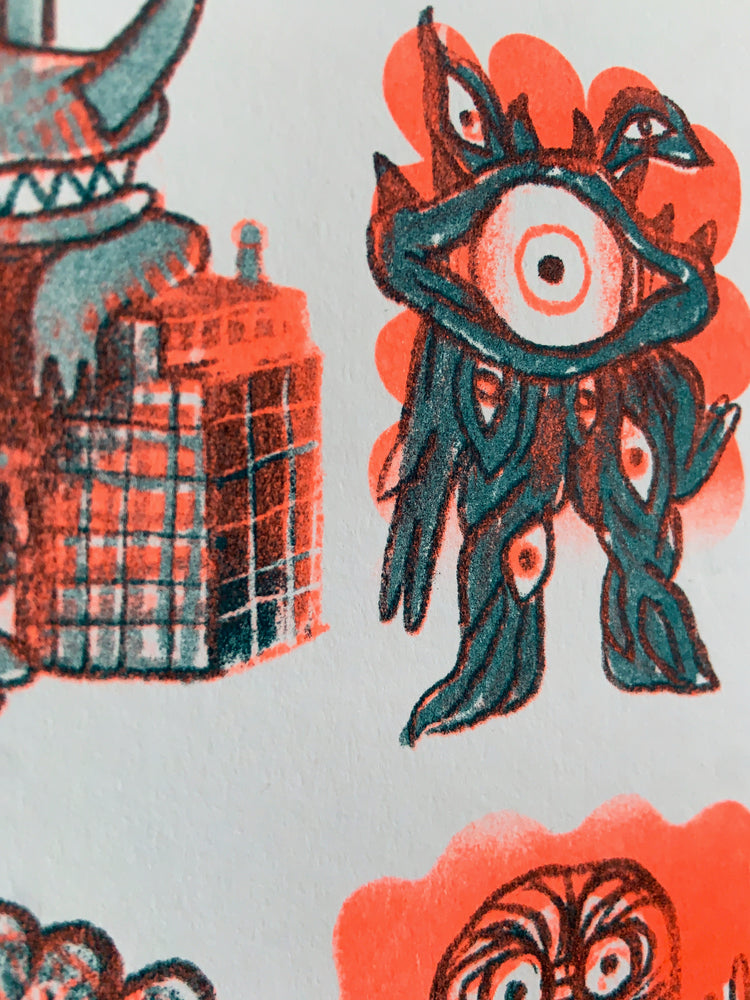 Luigi Olivadoti - Plakat "Monster Sammlung" (Risographie)