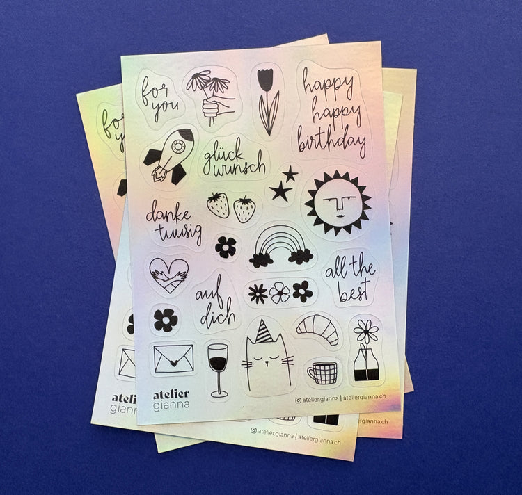 atelier gianna - Stickerbogen "Kleine Grüsse"