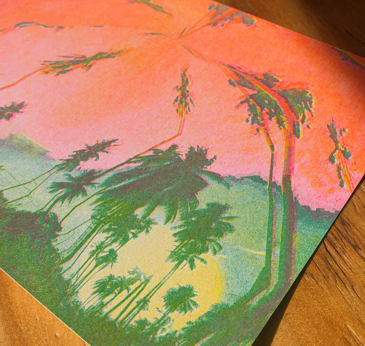 Aline Meier - Riso-Postkarte "LOST IN PARADISE"