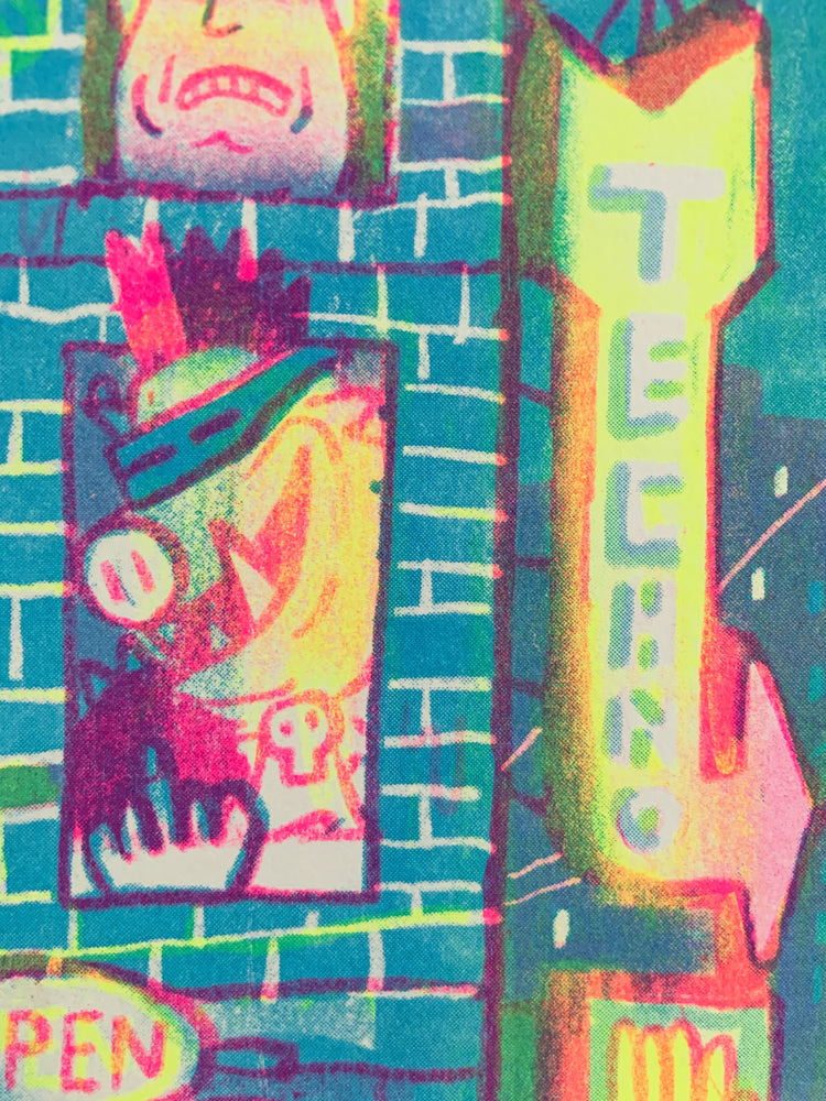 Luigi Olivadoti - Poster "Spuntino di mezzanotte" (risografia)