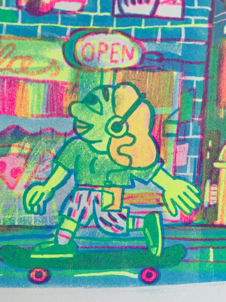 Luigi Olivadoti - Poster "Spuntino di mezzanotte" (risografia)