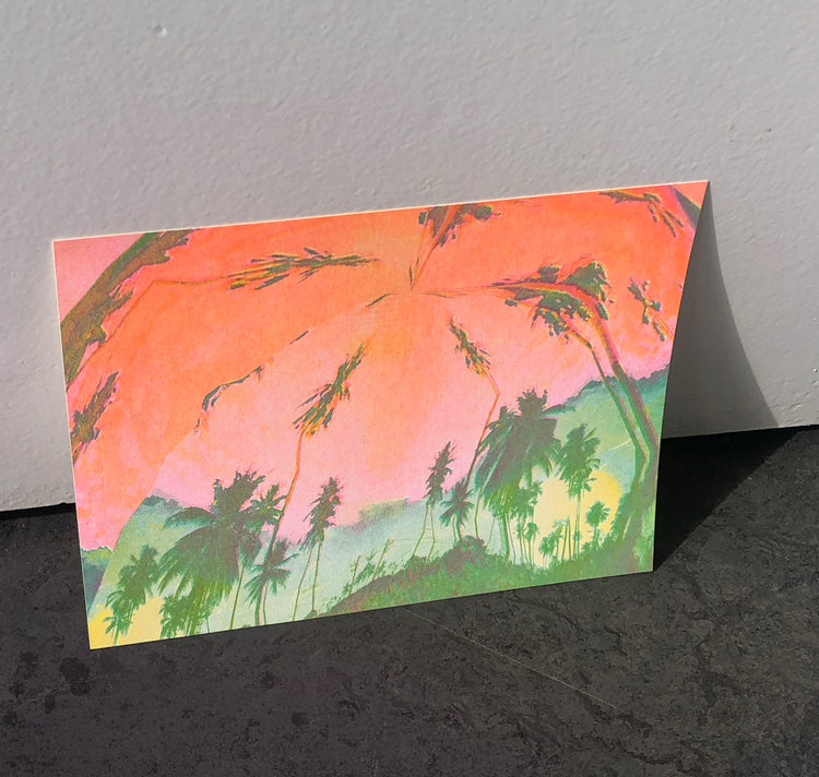 Aline Meier - Riso-Postkarte "LOST IN PARADISE"