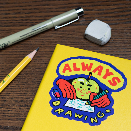 Vivian - Autocollant « Toujours en train de dessiner »