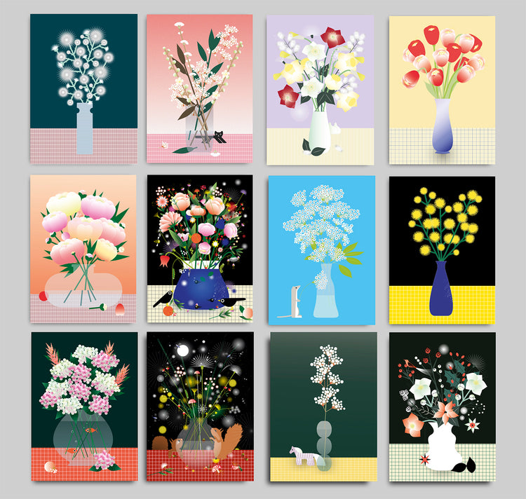 Anna-Lisa Schneeberger - Set de cartes postales « Fleurs »