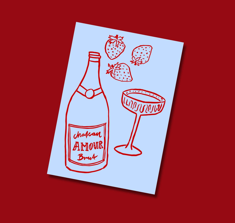 Atelier Gérard - Postkarte "Champagner"