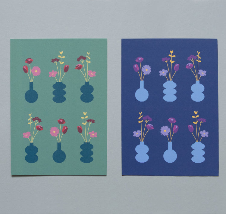 Atelier Langmut - Postkartenset "Blumenvase"