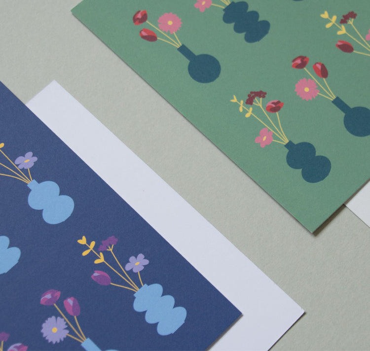 Atelier Langmut - Postkartenset "Blumenvase"