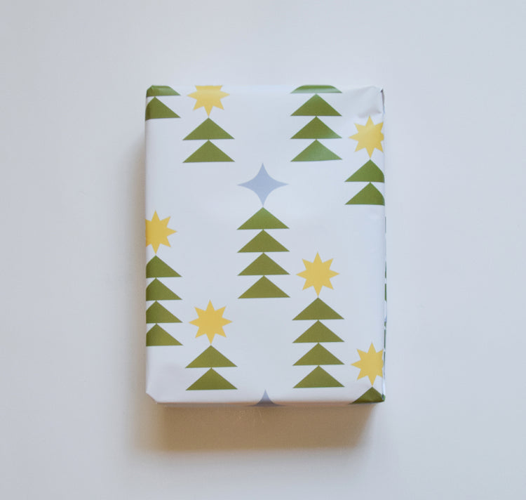 Atelier Langmut - Geschenkpapier "Sterne & Tanne"