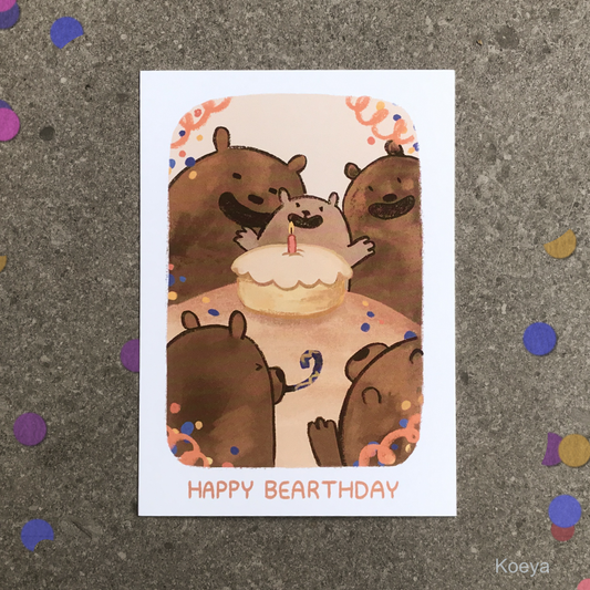 Yasmin König - Postkarte "Happy Bearthday!"