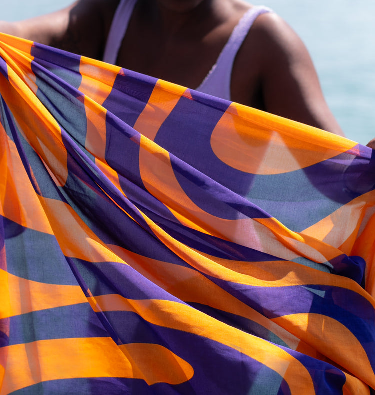 Gelavena - Strandtuch (orange/blau)