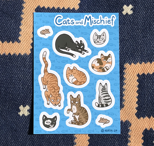 Yasmin König - Sticker "Cats and Mischief"