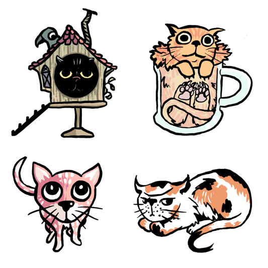 Kathrin Heierli - Set di adesivi "Gatti e gattini 2"