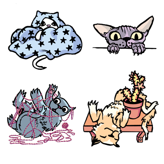 Kathrin Heierli - Set di adesivi "Gatti e gattini"