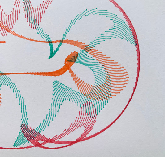 David Odermatt - Plakat (Penplot) "Choreo" (Orange, Mint, Rot)