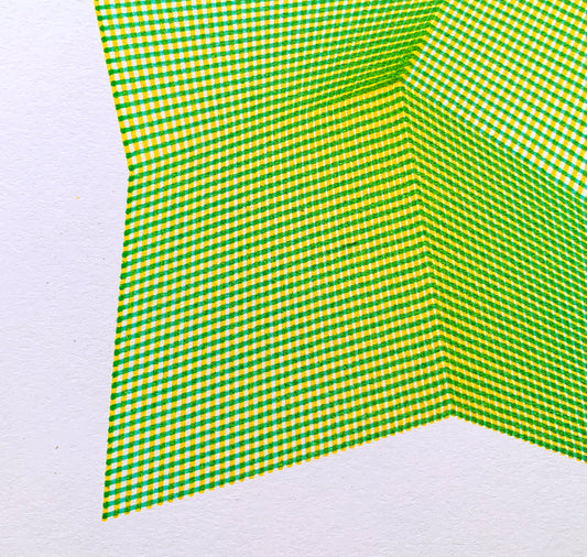 David Odermatt - Plakat (Penplot) "Creased" (Gelb & Blau)