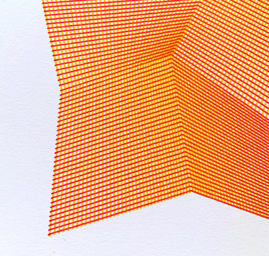 David Odermatt - Plakat (Penplot) "Creased" (Magenta & Gelb)