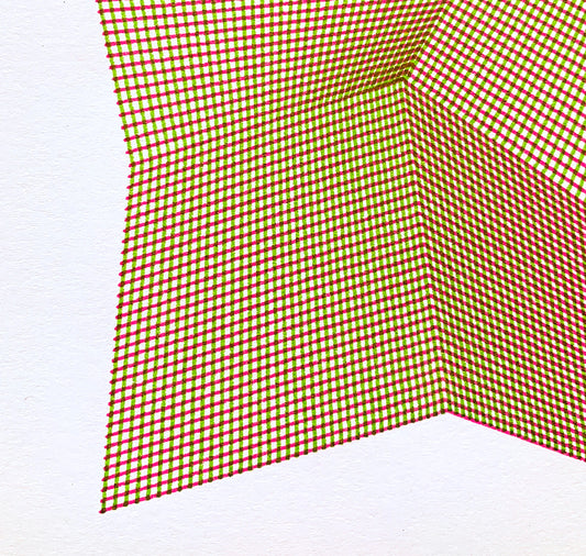 David Odermatt - Plakat (Penplot) "Creased" (Magenta & Grün)