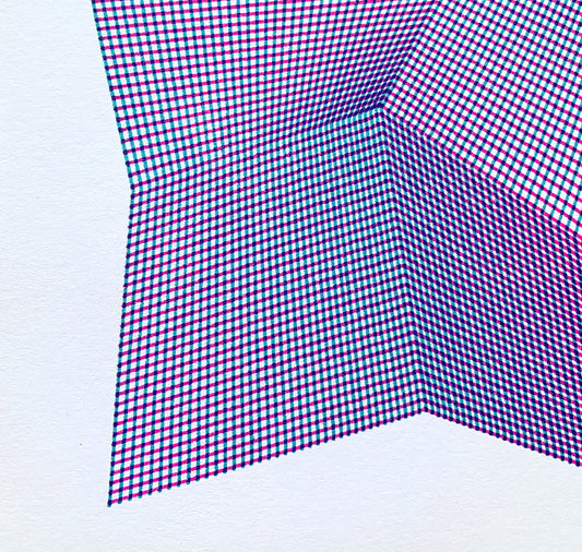 David Odermatt - Plakat (Penplot) "Creased" (Magenta & Petrol)
