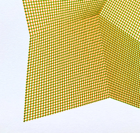 David Odermatt - Poster (penplot) "Creased" (arancione e verde)