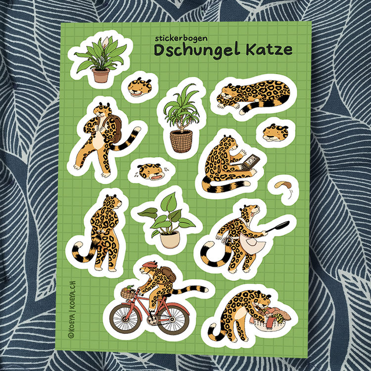 Yasmin König - Stickerset "Dschungel Katz"