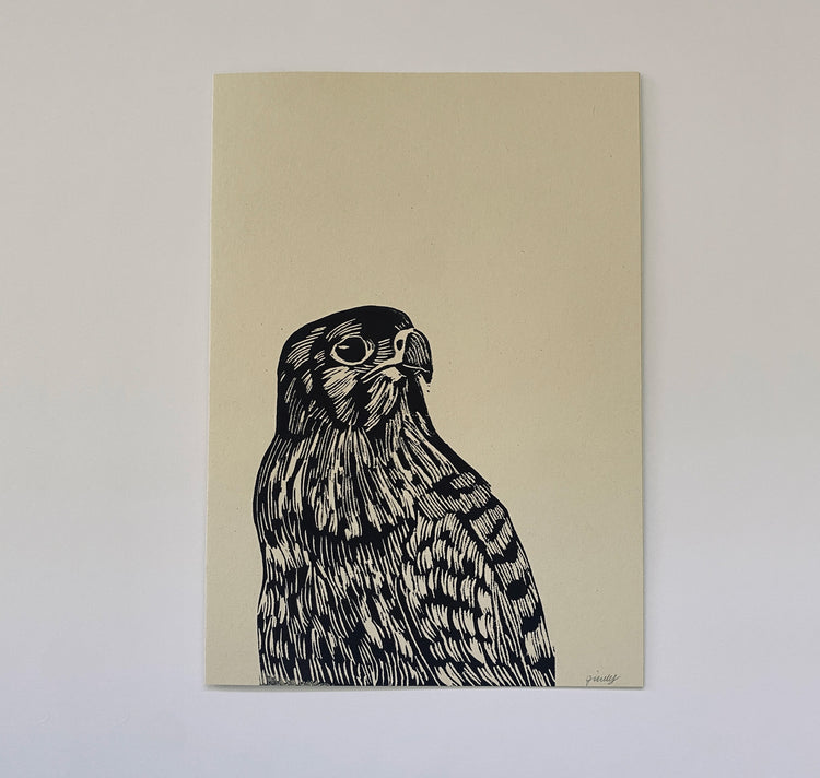 GINNY - Carta "Linocut - Gheppio"