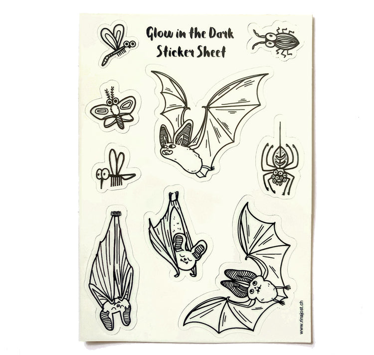 Rina Jost - Stickerbogen "Fledermaus Nachtleuchtend"