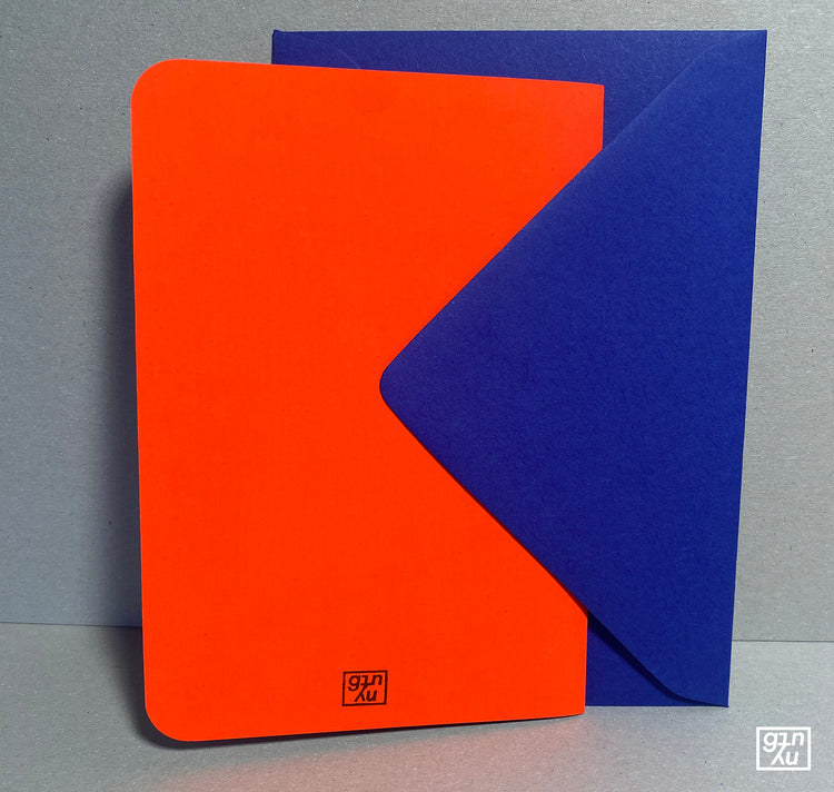 GINNY - Biglietto in rilievo "Ti amo così tanto" (arancione neon blu)