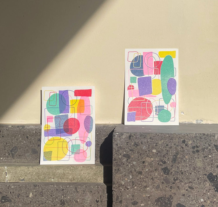 Aline Meier - Riso Postkarte A6 2er Set "WILD TRIP"