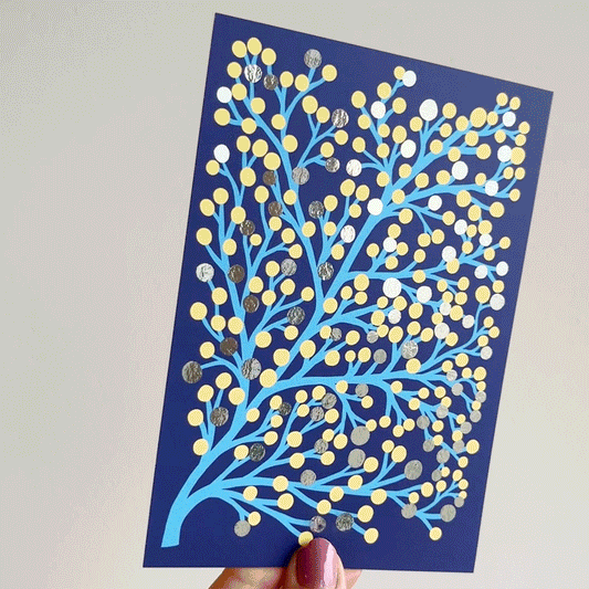 Jolanda Epprecht - Postkarte "Beere Blau" (Silber)