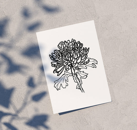 Julia Jenny - Karte "Chrysanthemum Trauer"