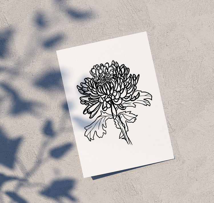 Julia Jenny - Karte "Chrysanthemum Trauer"