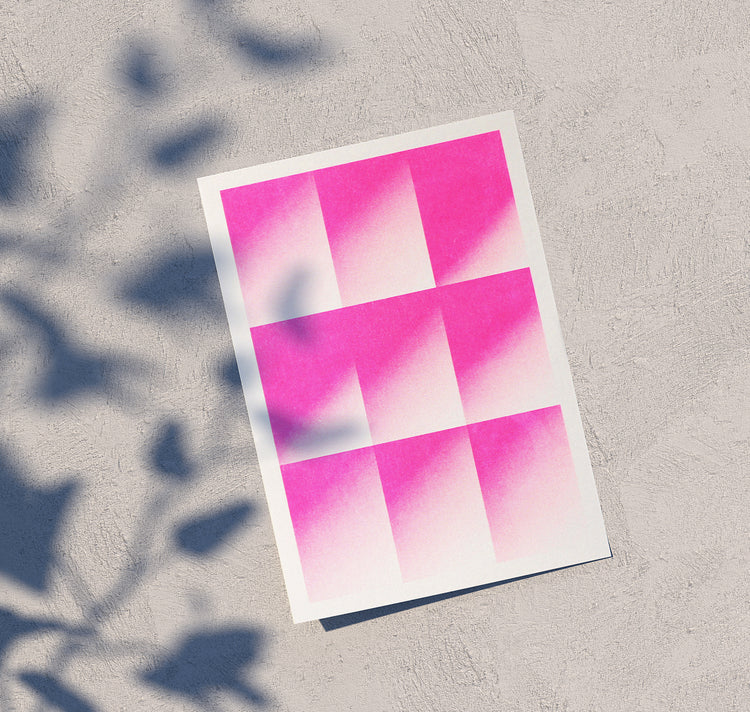 Julia Jenny - Karte "Raster 9" (pink)