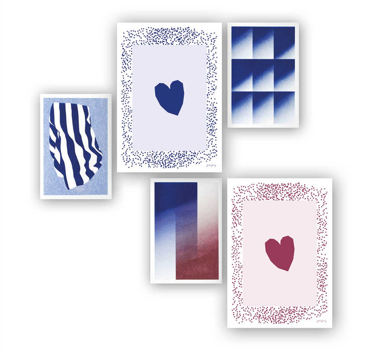 Julia Jenny - Karte "Streifen Blau"