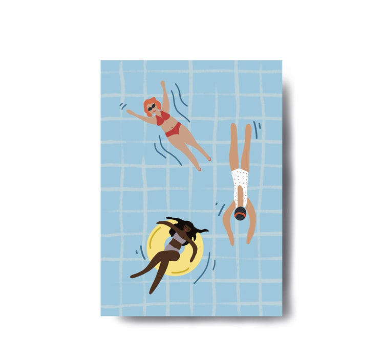 Karin Lena Schmid - Postkarte "Badende"