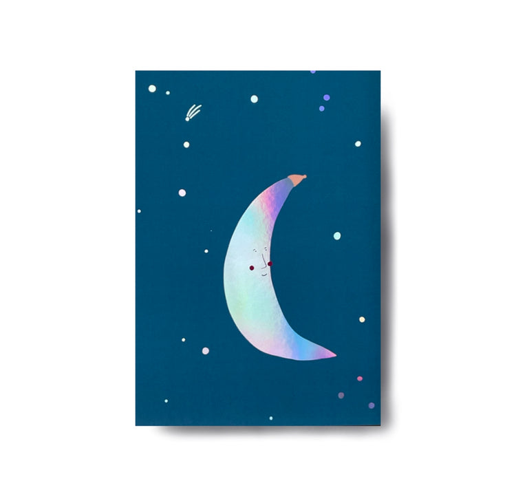 Karin Lena Schmid - Postkarte "Mond mit Holofolie"