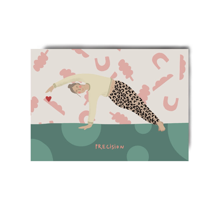Karin Lena Schmid - Postkarte "Pilates side bend"