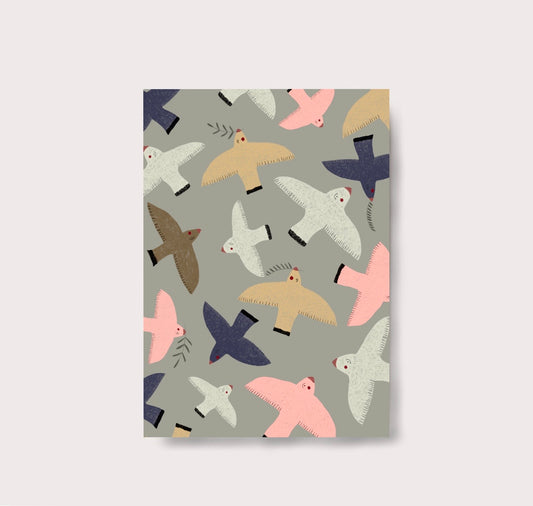 Karin Lena Schmid - Postkarte "Bunte Vögel"