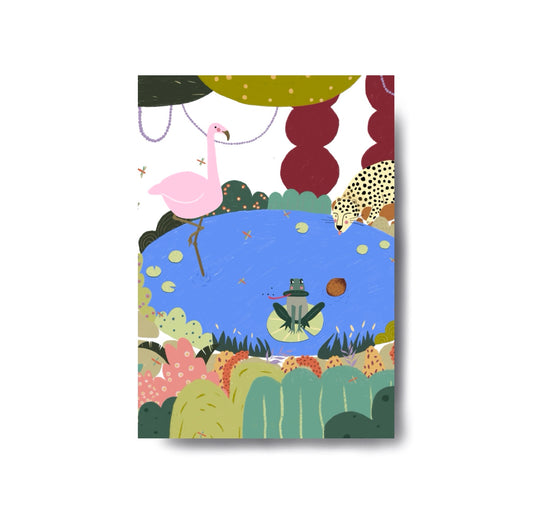 Karin Lena Schmid - Postkarte "Am Dschungelteich"