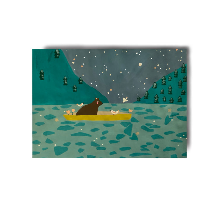 Karin Lena Schmid - Postkarte "Bär im Schiff"