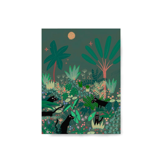 Karin Lena Schmid - Cartolina "Pantera nella giungla"