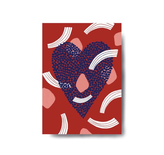 Karin Lena Schmid - Cartolina "Cuore con punto rosso"