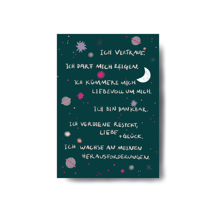 Karin Lena Schmid - Postkarte "Affirmationen (grün)"