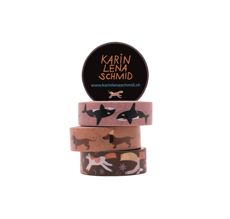 Karin Lena Schmid - Washitape Set "Pferd, Dackel, Orca"
