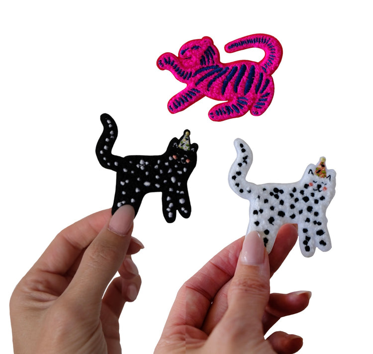Karin Lena Schmid - Set "3 Katzen" (Katzen/Chenille Aufbügler)