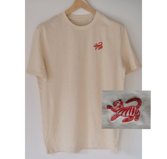 Karin Lena Schmid - T-Shirt "Roter Tiger" (natural raw)