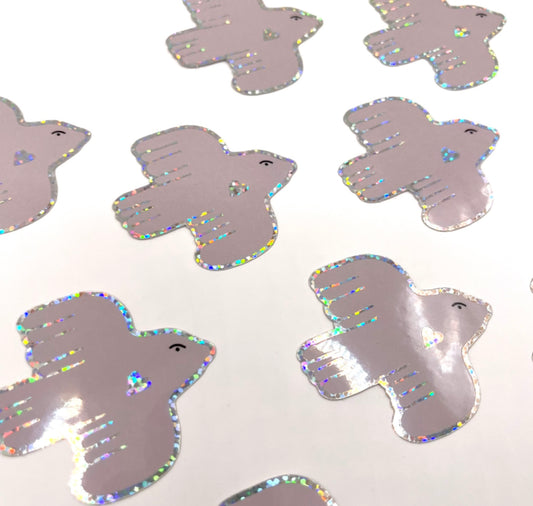 Karin Lena Schmid - Sticker "Vogel mit Glitzerherz"