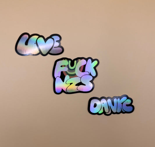 Karin Lena Schmid - Stickerset "Love, danke, FCK NZS"